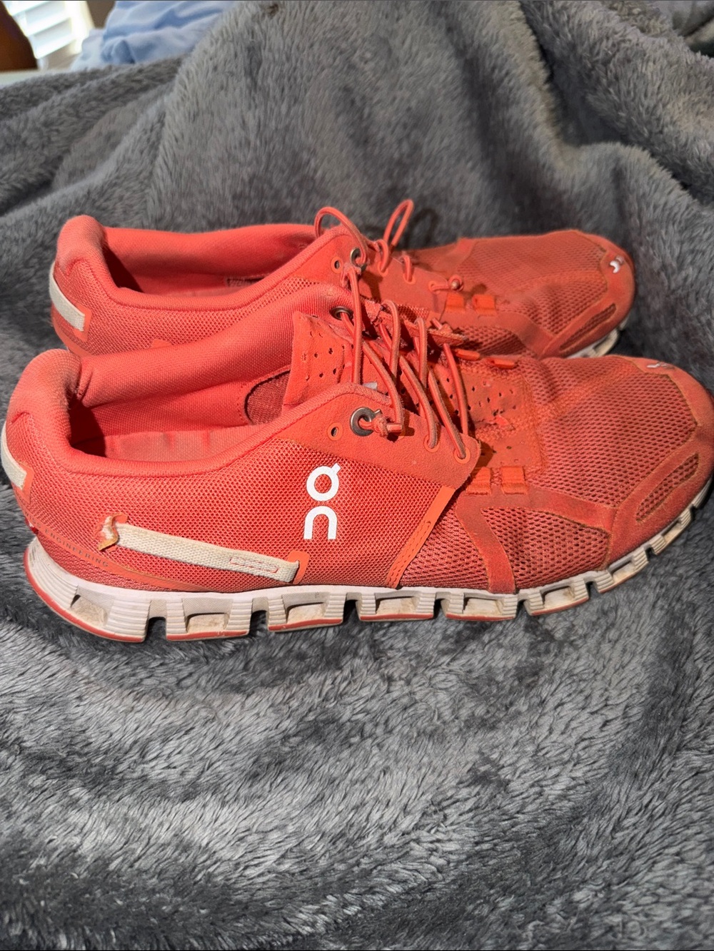 On Running Coral-Red Cloud Running Shoes